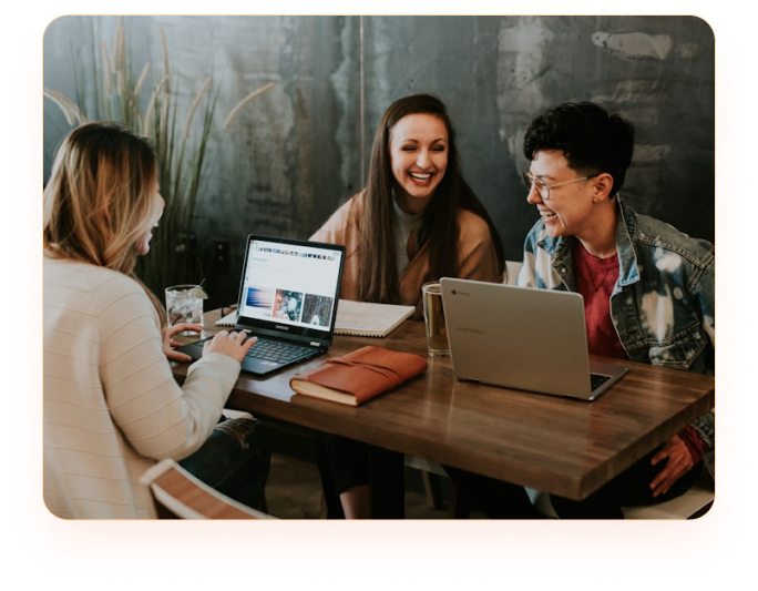 Students learning together online